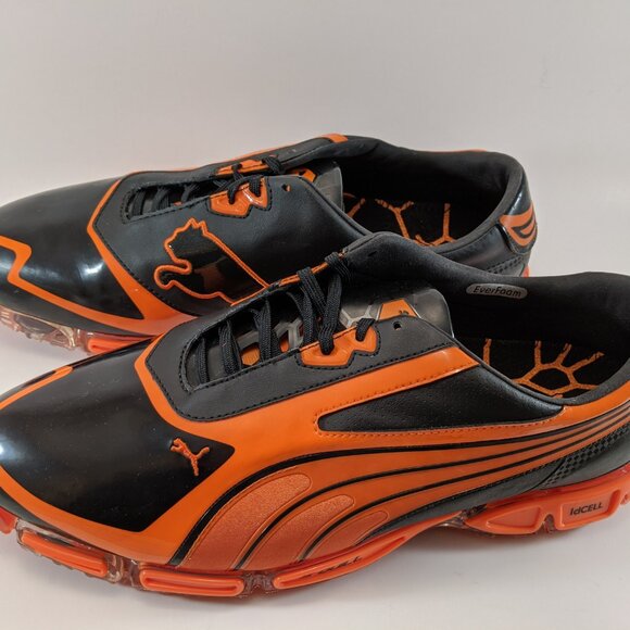 Puma Amp Cell Fusion SL Golf Shoes - Black/Vibrant Orange Size 11 (New) - Picture 3 of 10